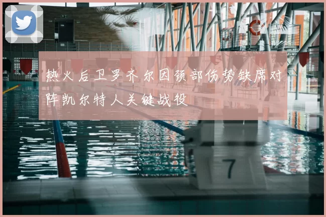 热火后卫罗齐尔因颈部伤势缺席对阵凯尔特人关键战役